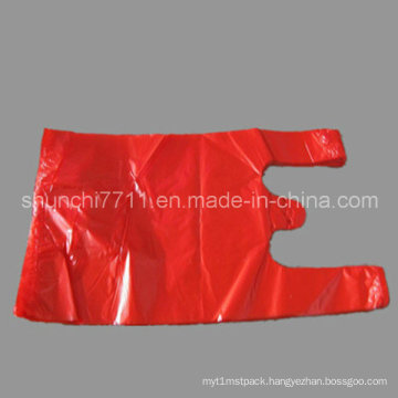 Plastic Red Vest Shopping Bag